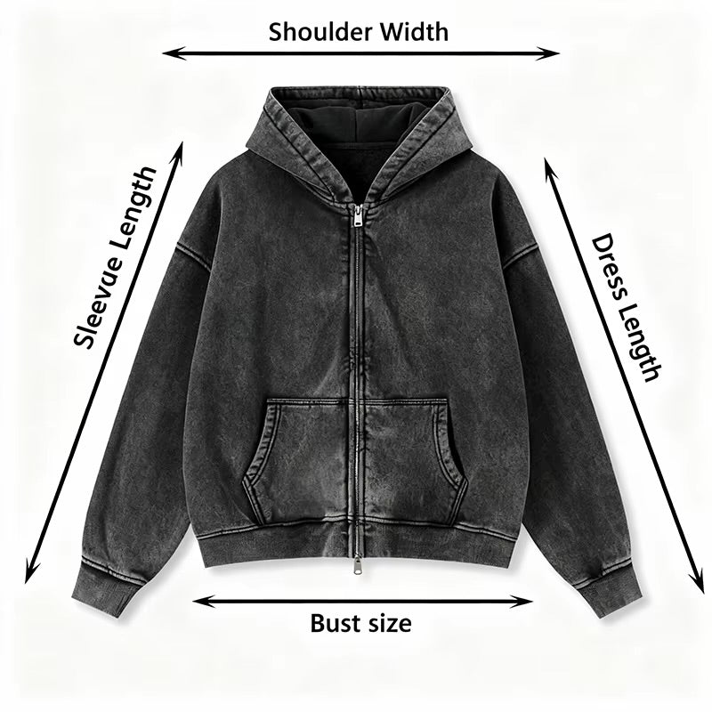 MenS Streetwear Jacket OEM 400G Heavyweight Zip Hoodie Manufacturer Custom Hoodies Drop Shoulder 400Gsmhoodiemanufacturer Hoodie