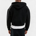 QIANSHI Vintage Oversized Blank Hoodies 100% Cotton Fleece Heavyweight Boxy Zipup Hoodie Streetwear Men Cropped Zip up Hoodie
