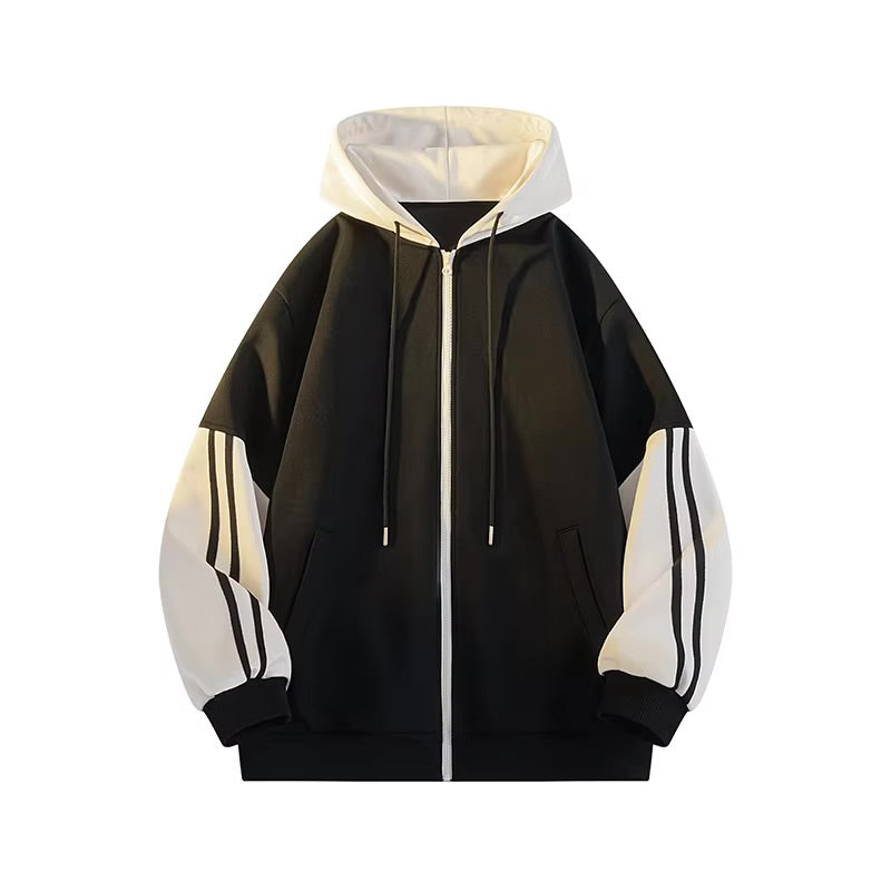 Men's Winter Basics Oversized 100% Cotton Fleece Hoodie Zipper-Up Sweatshirt XL Size Plain Dyed Solid Pattern Great for Couples