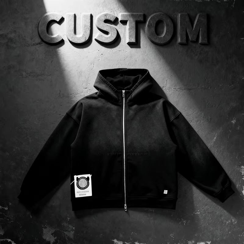 MenS Streetwear Jacket OEM 400G Heavyweight Zip Hoodie Manufacturer Custom Hoodies Drop Shoulder 400Gsmhoodiemanufacturer Hoodie